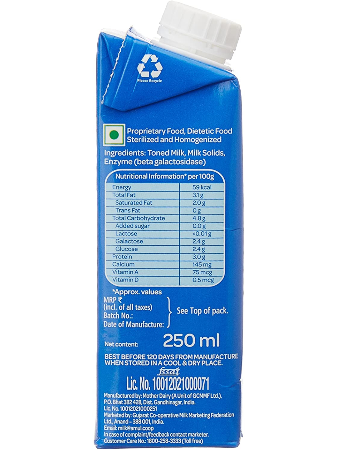 Buy Amul Lactose Free Milk online from Rozana.in